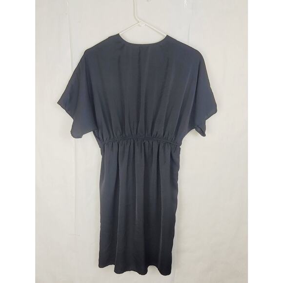 Skue black vneck wrap dress Size med LBD Party Cocktail Retro Figure Flattering - Picture 2 of 8